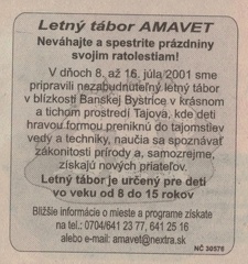 Letny tabor 2001 Novy cas